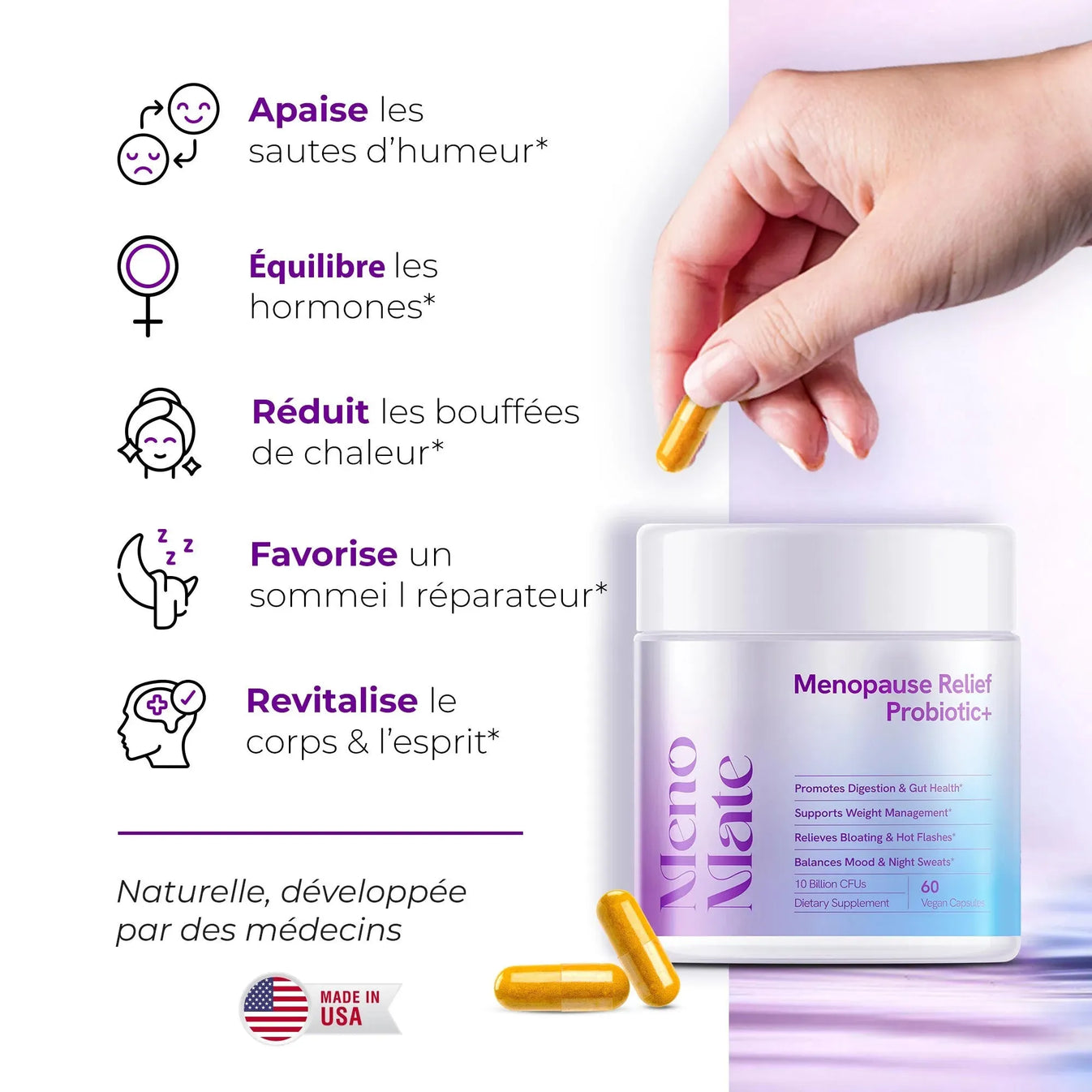MenoMate - Formule probiotique pour la ménopause